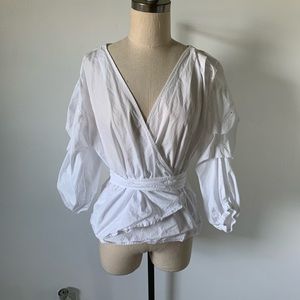 Anthropology Guest Editor White Wrap Blouse